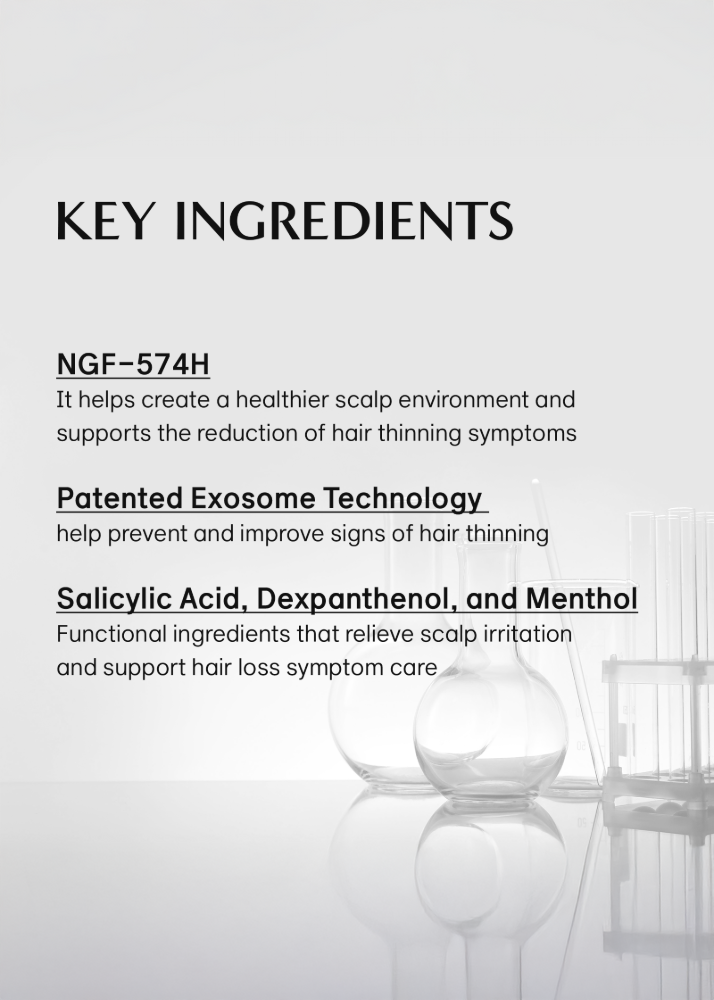 Celonia Hair Booster key ingredients including exosome technology and menthol