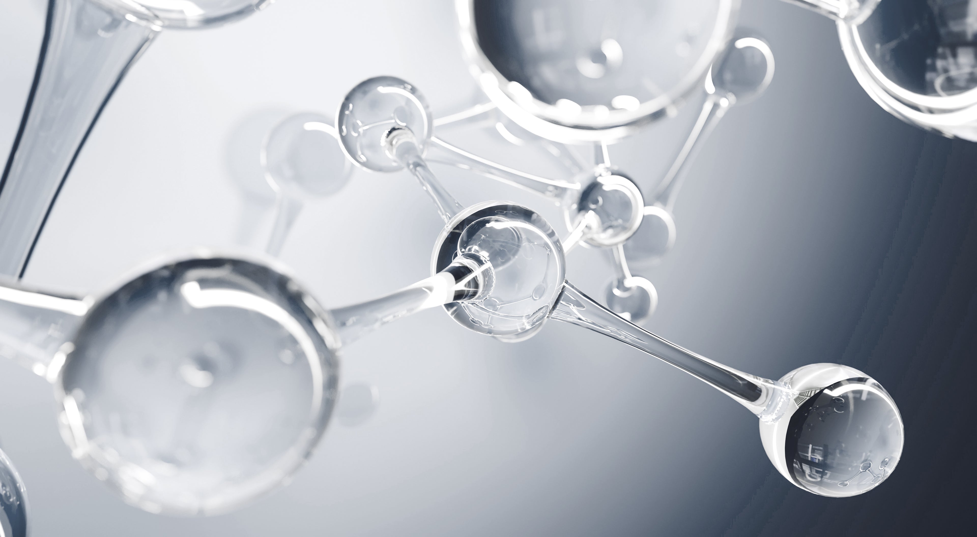 Molecular structure model on a gradient background