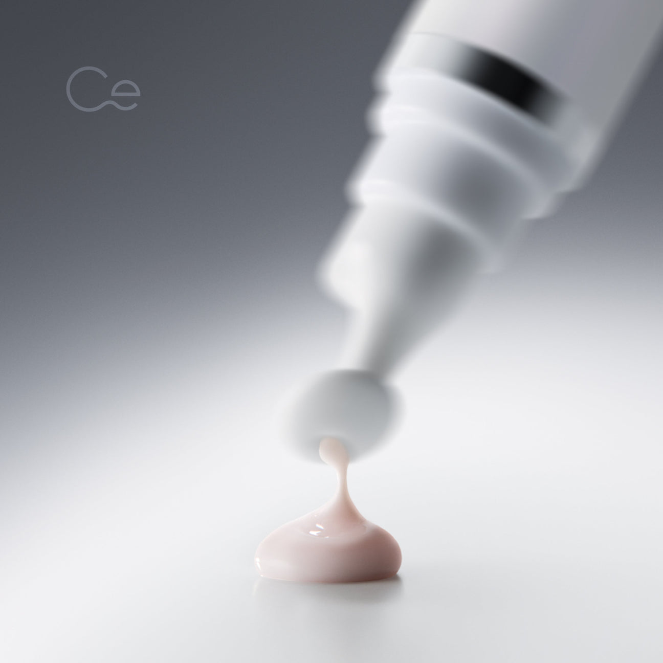 Celonia skincare cream drop from precision applicator, highlighting smooth texture and luxury formula