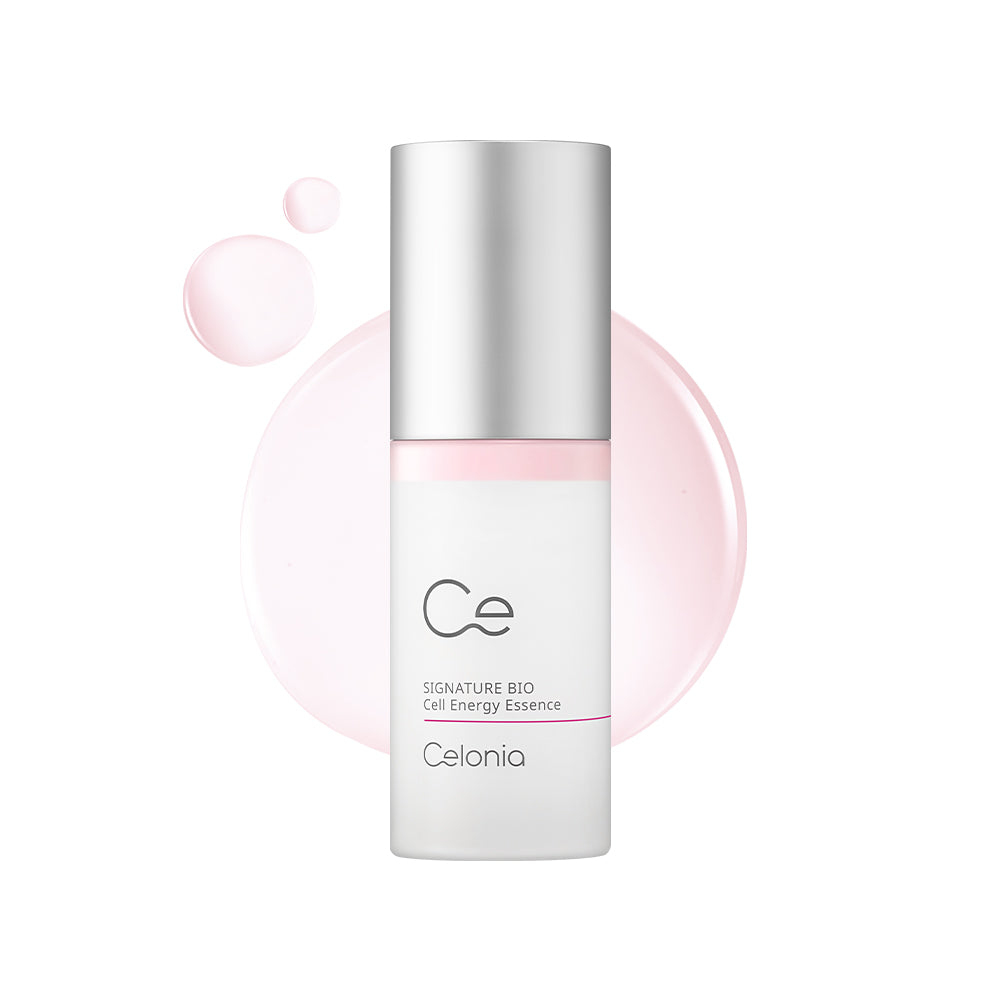 Skincare bottle with 'Ce' logo on a white background