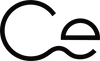 Black 'ce' symbol on a white background