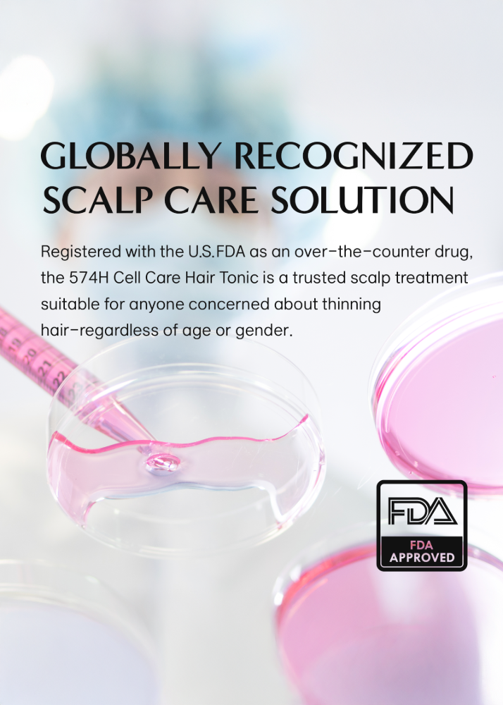 FDA approved claim with scalp care solution graphic